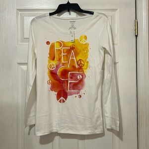 Old Navy Long Sleeve Graphic T-Shirt Girls Size XXL (16) NWT